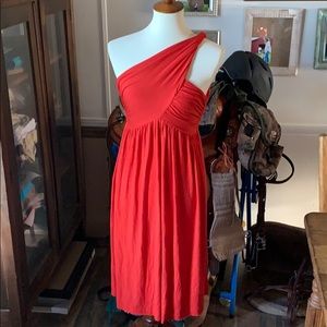 Rachel Pally Orange One Shoulder Jersey Dress XS